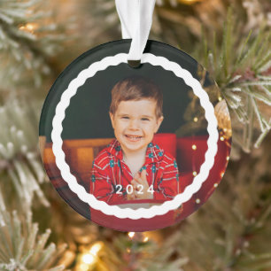 Wavy Kontur, einfach zwei Foto Weihnachten Ornament