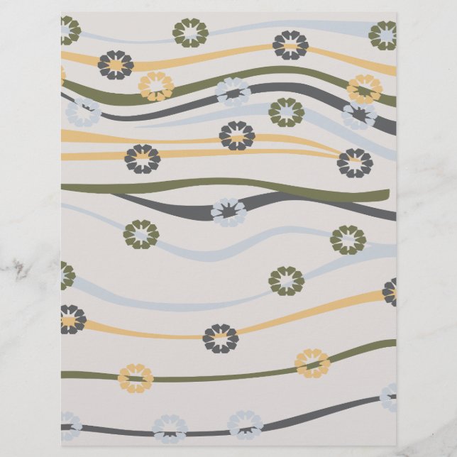 Wavy Line Scrapbook Paper: (Vorderseite)