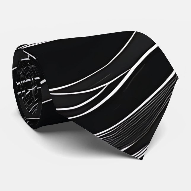 Wavy Lines Abstrakt Neck Krawatte (Gerollt)