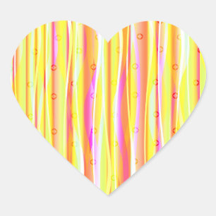 Wavy Lines Herz-Aufkleber