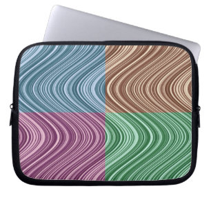 Wavy Lines in blau/braun/grün/Lila Laptopschutzhülle