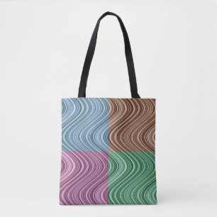 Wavy Lines in blau/braun/grün/Lila Tasche