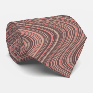 Wavy Lines in Light Brown and Pink Krawatte