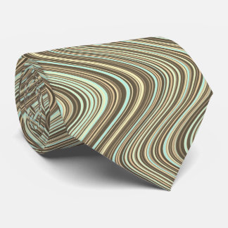 Wavy Lines in Light Brown/Beige/Türkis Blue Krawatte