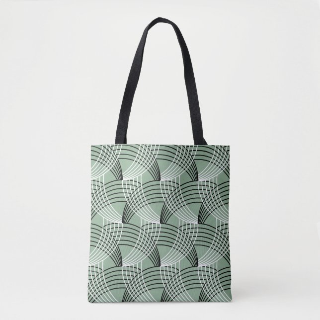 Wavy Linien: geometrisches Vintages Muster. Tasche (Vorderseite)