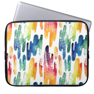 Wavy Liquid: Moderne Abstrakte Wasserfarbe. Laptopschutzhülle