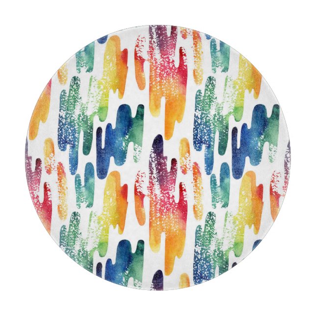 Wavy Liquid: Moderne Abstrakte Wasserfarbe. Schneidebrett (Vorderseite)