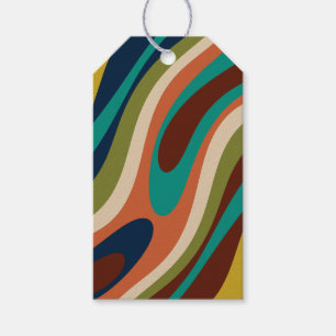 Wavy Loops Multi-Color Retro Abstraktes Muster Geschenkanhänger