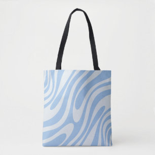 Wavy Loops Retro Abstraktes Pattern Pulver Blau Tasche