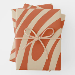 Wavy Loops Retro Boho Abstraktes Muster Geschenkpapier Set