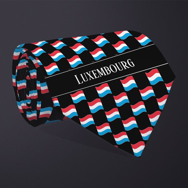 Wavy Luxembourg Flag Pattern Krawatte (Von Creator hochgeladen)