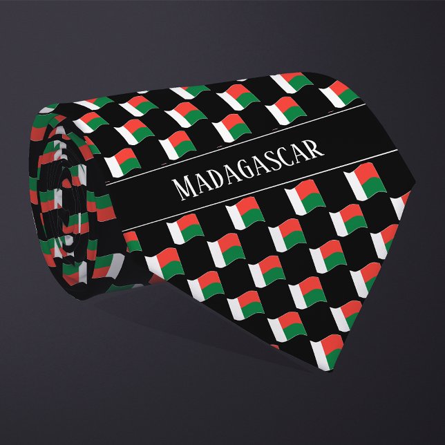 Wavy Madagaskar Flag Pattern Krawatte (Von Creator hochgeladen)