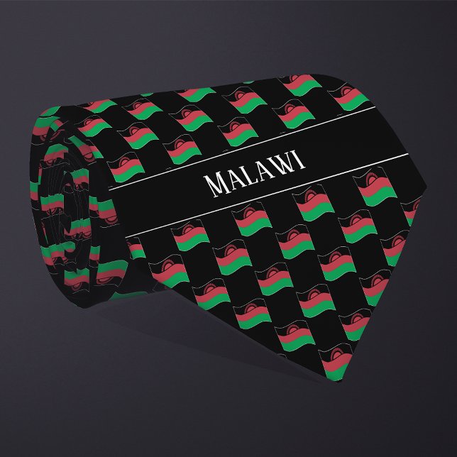 Wavy Malawi Flag Pattern Krawatte (Von Creator hochgeladen)