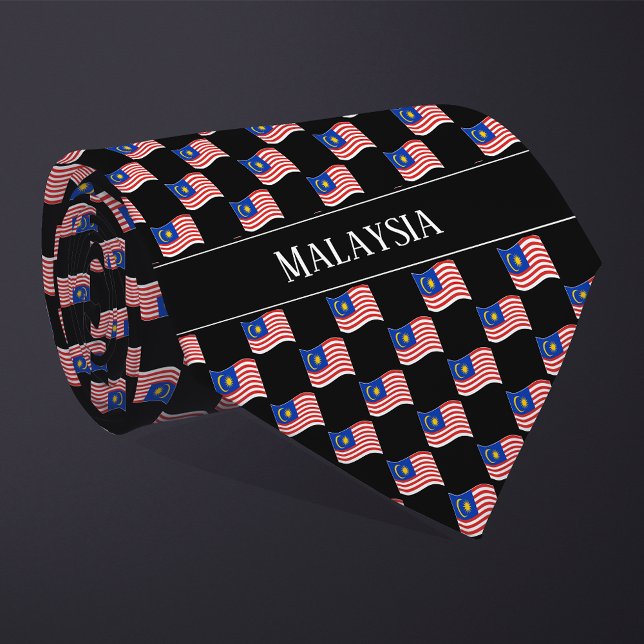 Wavy Malaysia Flag Muster Krawatte (Von Creator hochgeladen)