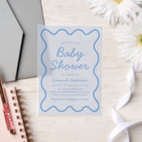 Wavy Moderne, kurvenreiche Retro Boy Dusty Blue Ba