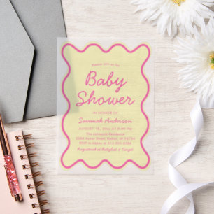 Wavy moderne, kurvenreiche Retro Rosa Gelbe Babydu