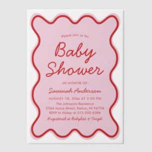 Wavy moderne, kurvenreiche Retro Rosa und Red Baby