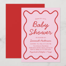 Wavy moderne, kurvenreiche Retro Rosa und Red Baby