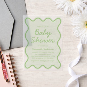 Wavy moderne, kurvenreiche Retro Sage Green Baby D