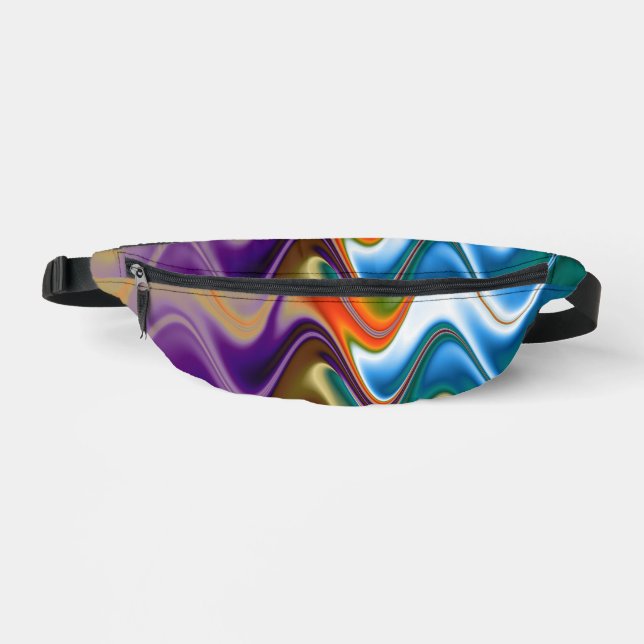 Wavy Multicolor Abstrakt Bauchtasche (Vorderseite)