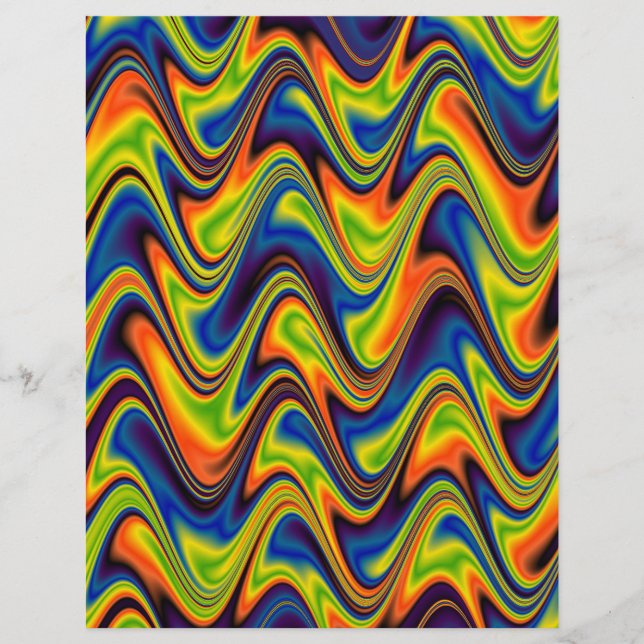 Wavy Multicolor Abstrakt Briefbogen (Vorderseite)