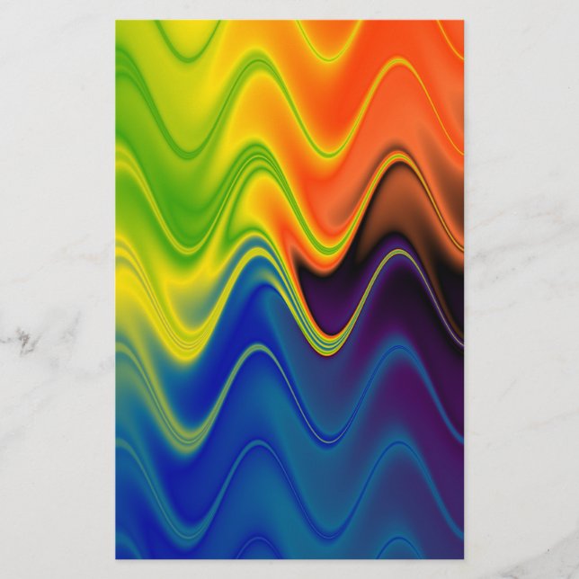 Wavy Multicolor Abstrakt Briefpapier (Vorderseite)