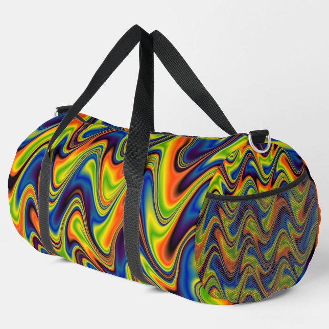 Wavy Multicolor Abstrakt Duffle Bag (Rechte Ecke)