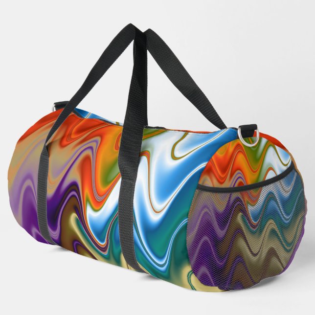 Wavy Multicolor Abstrakt Duffle Bag (Rechte Ecke)