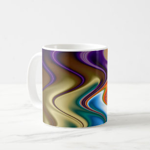 Wavy Multicolor Abstrakt Kaffeetasse