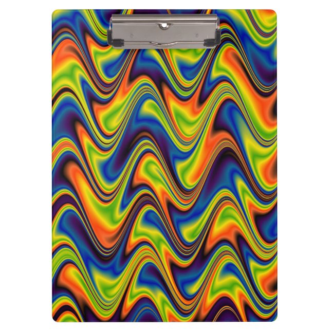 Wavy Multicolor Abstrakt Klemmbrett (Vorderseite)