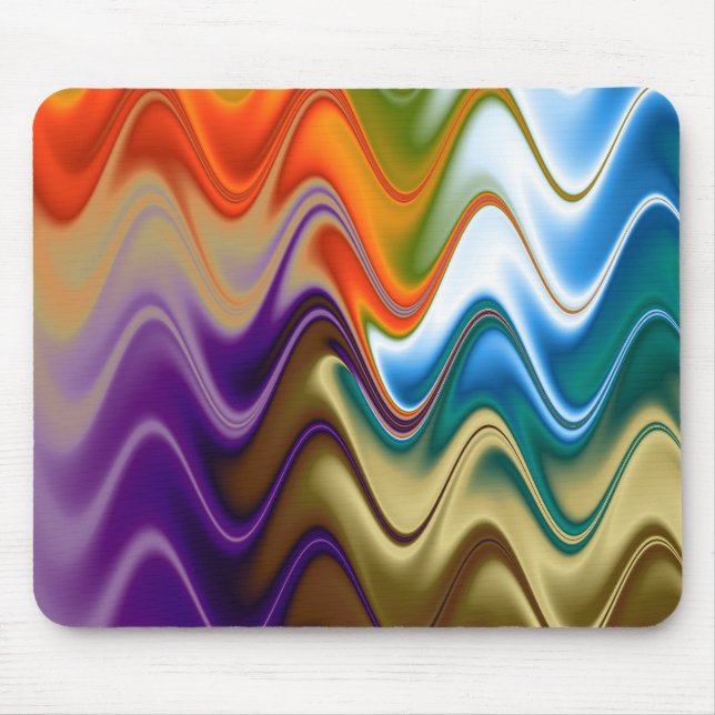Wavy Multicolor Abstrakt Mousepad (Vorne)