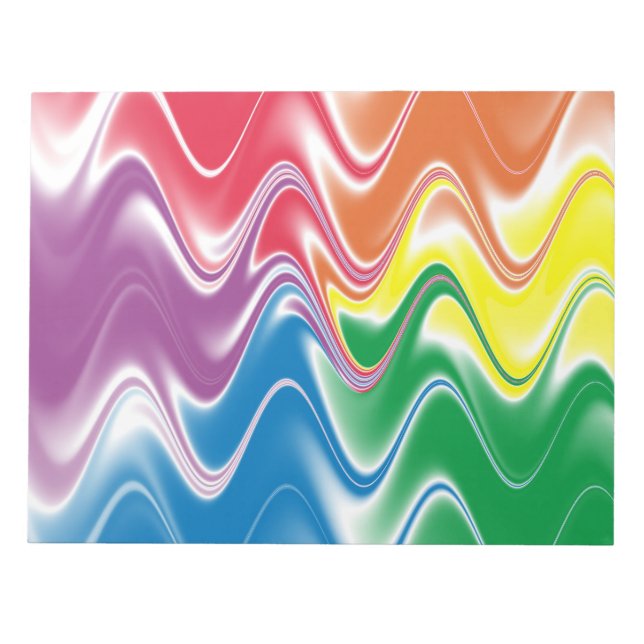 Wavy Multicolor Abstrakt Notizblock (Vorderseite)