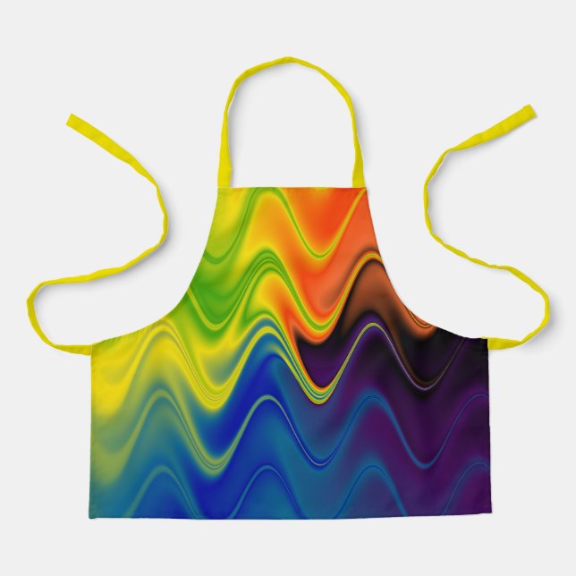 Wavy Multicolor Abstrakt Schürze (Vorderseite)