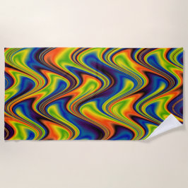 Wavy Multicolor Abstrakt Strandtuch