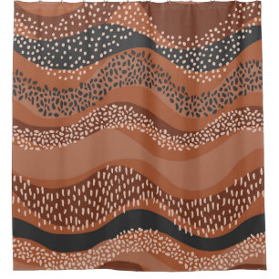 Wavy Natural Geo: Minimalistisch nahtlos. Duschvorhang