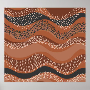Wavy Natural Geo: Minimalistisch nahtlos. Poster