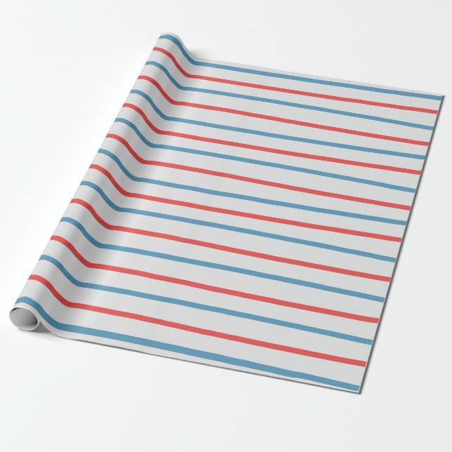 Wavy Nautical Stripes Geschenkpapier (Ungerollt)