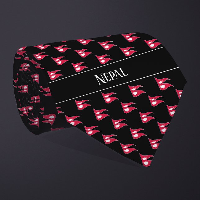 Wavy Nepal Flag Pattern Krawatte (Von Creator hochgeladen)
