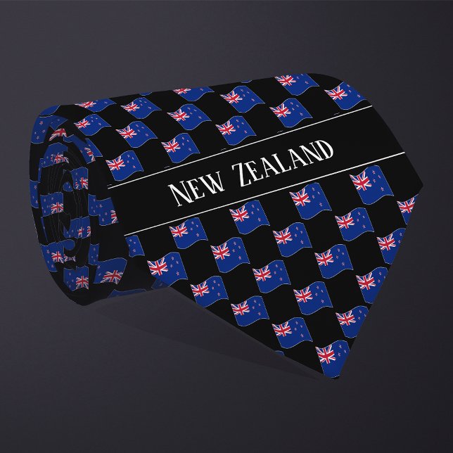 Wavy New Zealand Flag Pattern Krawatte (Von Creator hochgeladen)