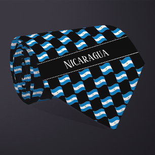 Wavy Nicaragua Flag Pattern Krawatte