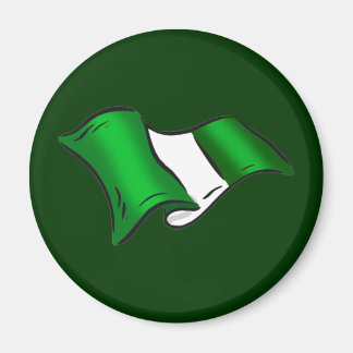 Wavy nigerianische Flagge für nigerianische Bewund Magnet