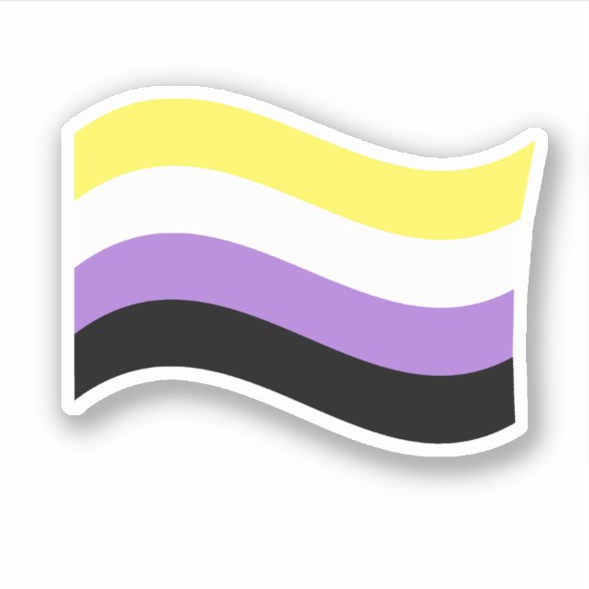 Wavy-Nonbinary-Flag-Aufkleber Aufkleber (Vorderseite)