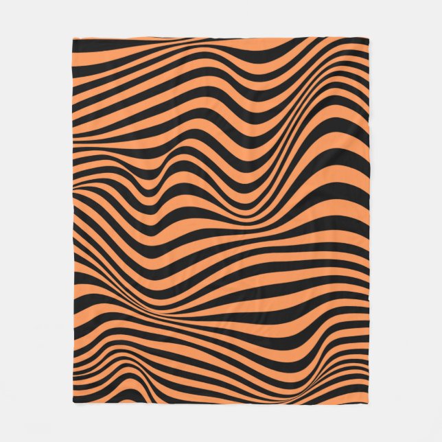 Wavy Optical Illusion Muster Fleecedecke (Vorderseite)