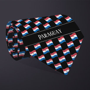 Wavy Paraguay Flag Pattern Krawatte