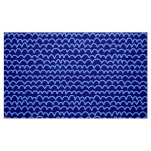 Wavy Pattern - Baby Blue on Deep Navy Stoff