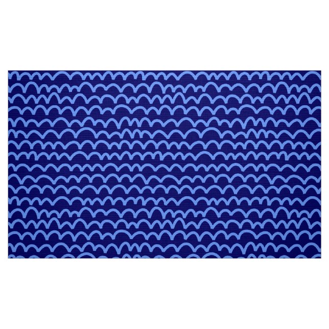 Wavy Pattern - Baby Blue on Deep Navy Stoff (Fat Quarter (45,7 x 55,9 cm))
