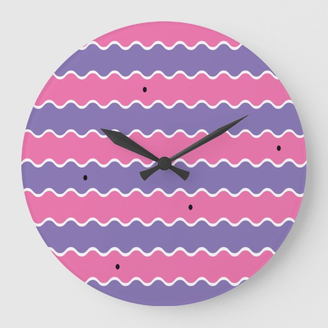Wavy Pattern Clock Große Wanduhr (Vorderseite)