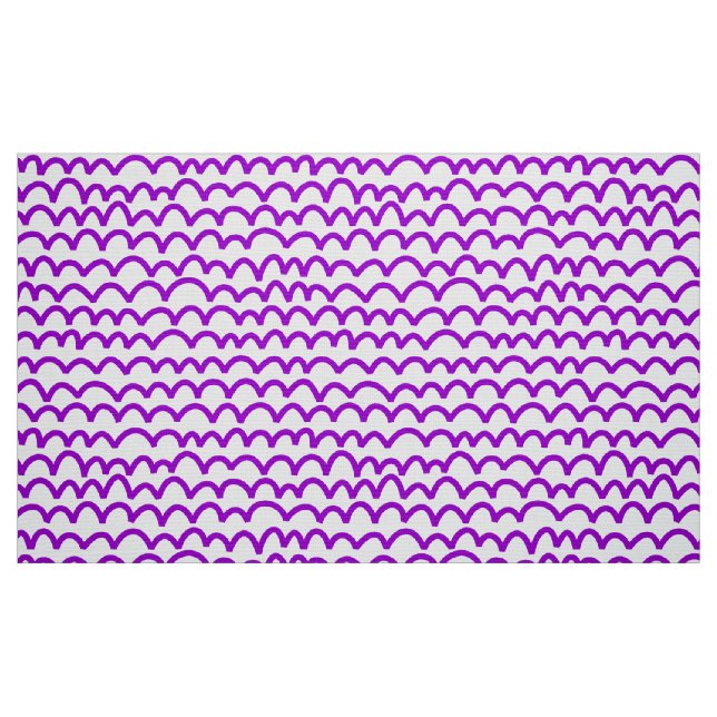 Wavy Pattern - Lila auf White Stoff (Fat Quarter (45,7 x 55,9 cm))