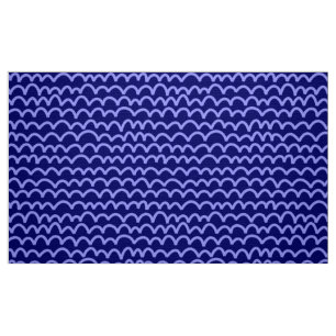 Wavy Pattern - Pastel Blue on Deep Navy Stoff
