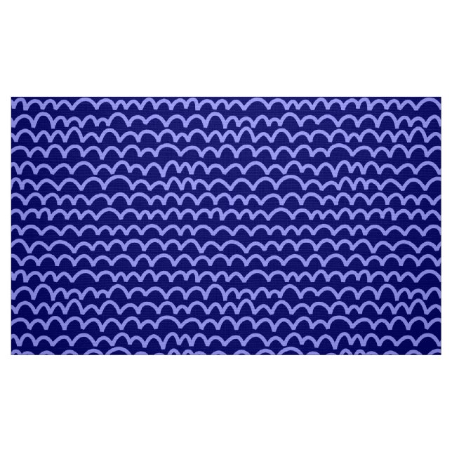 Wavy Pattern - Pastel Blue on Deep Navy Stoff (Fat Quarter (45,7 x 55,9 cm))